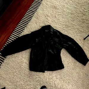 Faux Leather Bomber Jacket